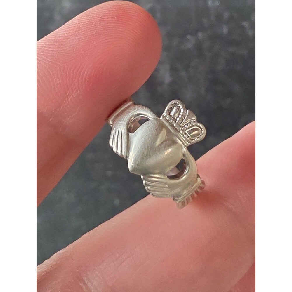 Solvar 925 Sterling Silver Claddagh Ring, Size US 5.5 Vintage Made In Ireland